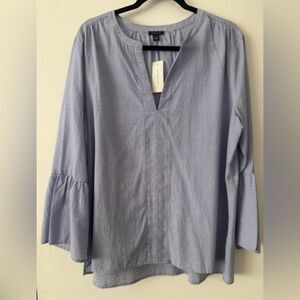 Ann Taylor Blue Seersucker Blouse